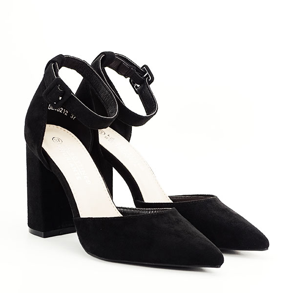 Pantofi negri cu toc gros BLQ6212 03 [4]
