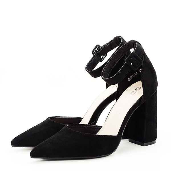 Pantofi negri cu toc gros BLQ6212 03 [2]