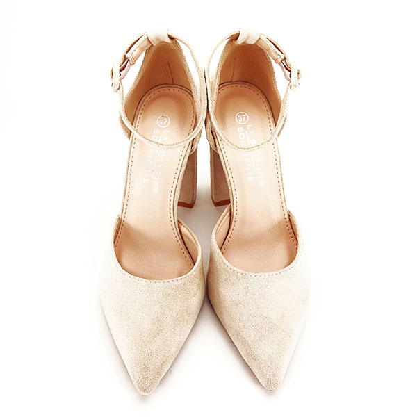 Pantofi nude cu toc gros BLQ6212 03 [3]