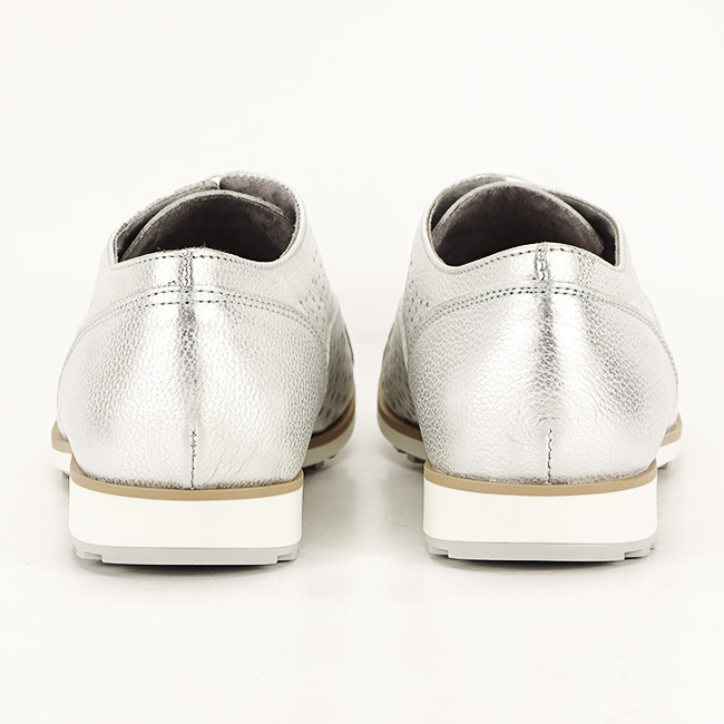Pantofi oxford din piele naturala argintiu Magda 01 [5]