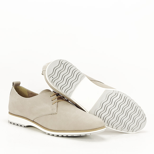 Pantofi oxford din piele naturala bej Roxana 01 [7]