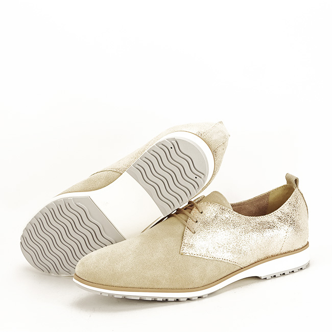 Pantofi oxford din piele naturala bej Selena 01 [8]