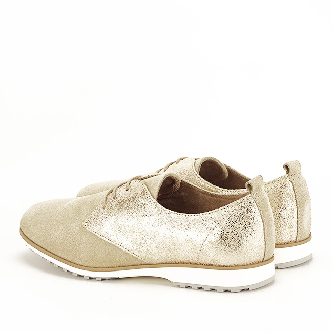 Pantofi oxford din piele naturala bej Selena 01 [4]