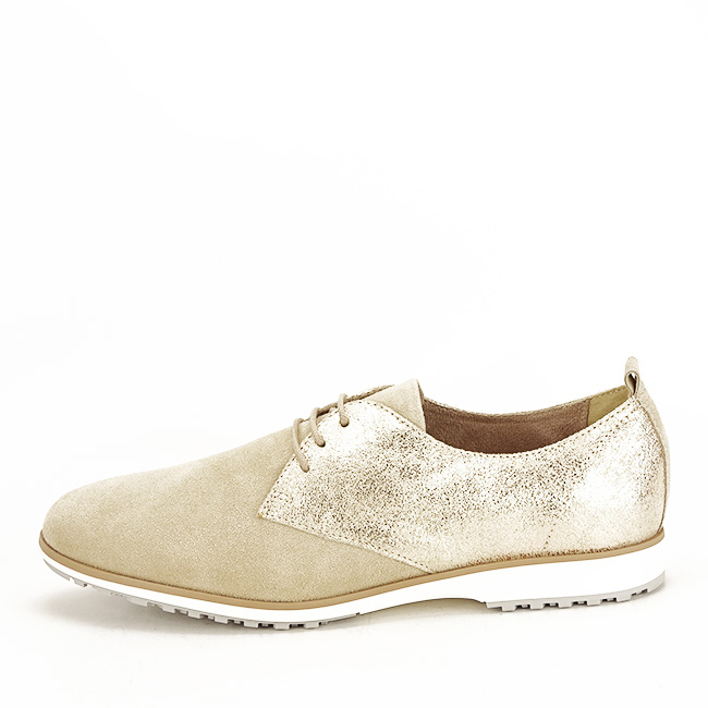 Pantofi oxford din piele naturala bej Selena 01