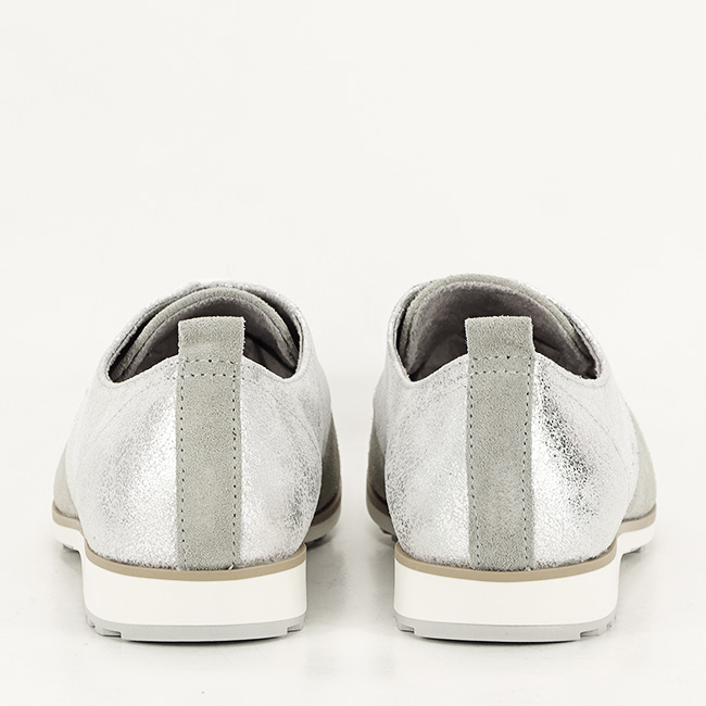 Pantofi oxford din piele naturala gri/argintiu Selena 01 [5]