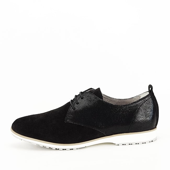 Pantofi oxford din piele naturala negri Selena 01