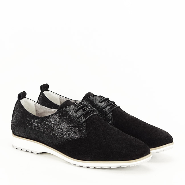 Pantofi oxford din piele naturala negri Selena 01 [3]