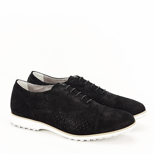 Pantofi oxford din piele naturala negru Magda 01 [3]