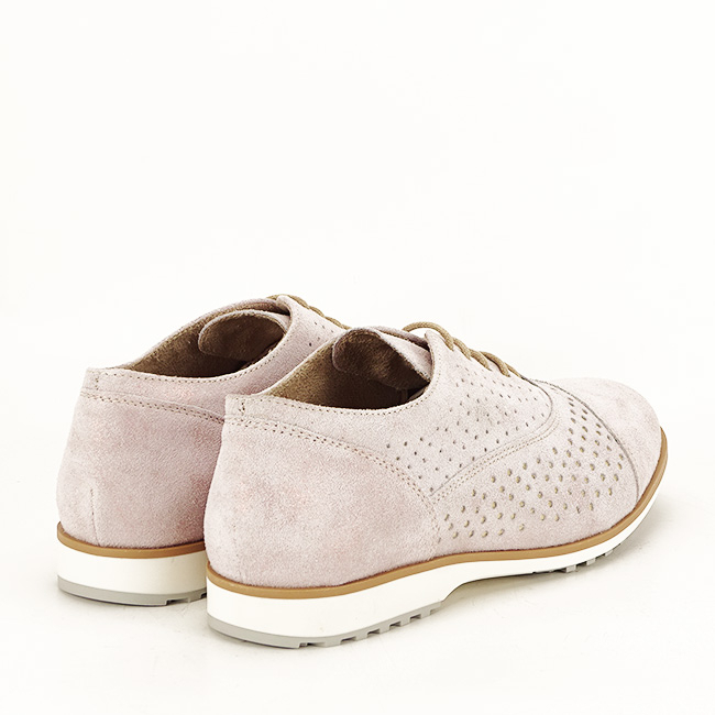 Pantofi oxford din piele naturala roz prafuit Magda 01 [7]