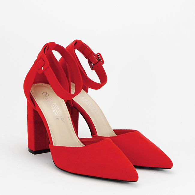 Pantofi rosii cu toc gros BLQ6212 03 [6]