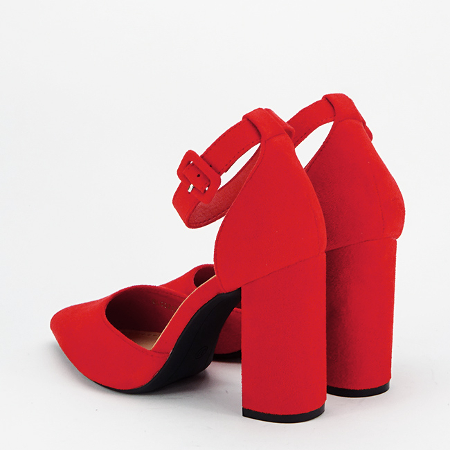 Pantofi rosii cu toc gros BLQ6212 03 [3]