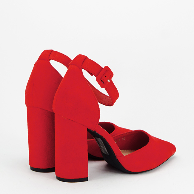Pantofi rosii cu toc gros BLQ6212 03 [5]