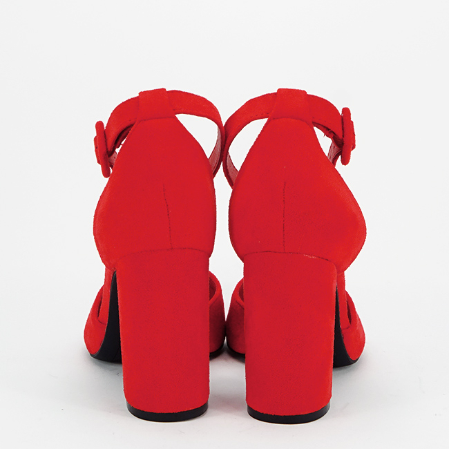 Pantofi rosii cu toc gros BLQ6212 03 [4]