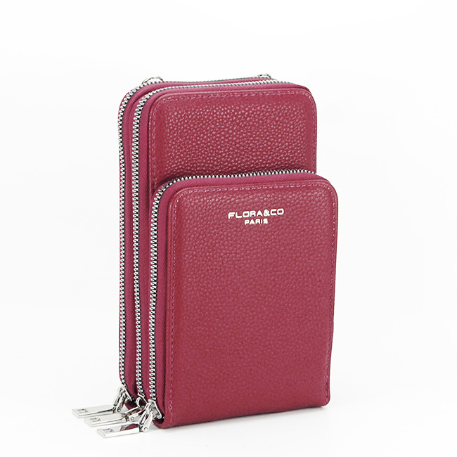 Portofel si port telefon Flora&Co B-6018 07 Rosu bordo [2]
