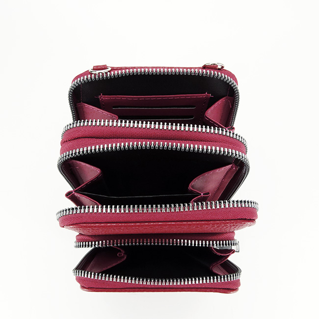 Portofel si port telefon Flora&Co B-6018 07 Rosu bordo [7]