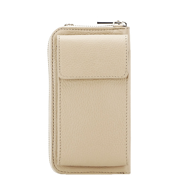 Portofel si port telefon din piele naturala B-8971 07 Bej [2]