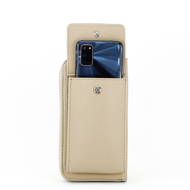 Portofel si port telefon din piele naturala B-8971 07 Bej [3]