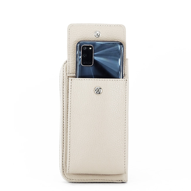 Portofel si port telefon din piele naturala crem B-8971 07 [3]