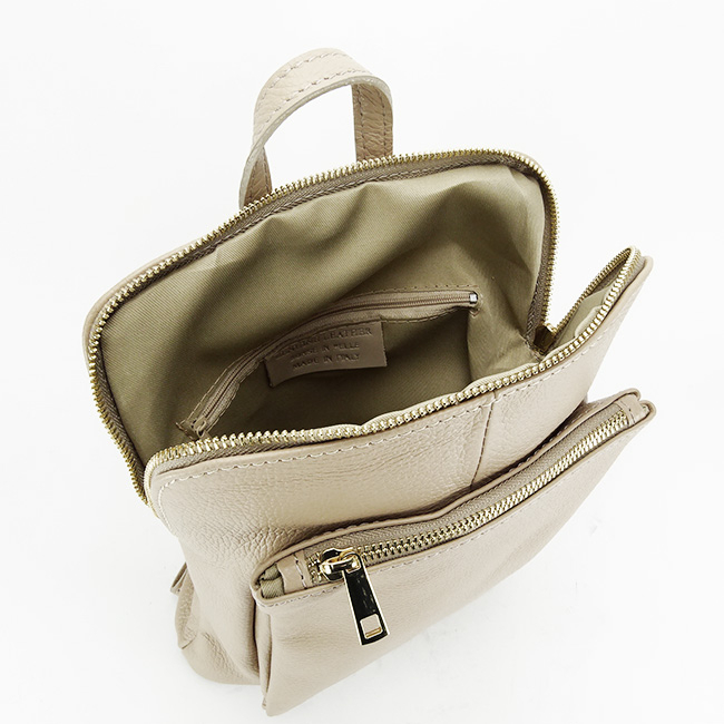 Rucsac dama din piele naturala Made in Italy B-1001 123 Bej [8]