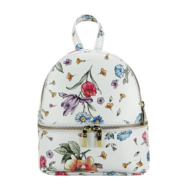 Rucsac din piele naturala cu imprimeu floral B-8979 122 [2]