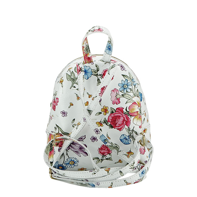 Rucsac din piele naturala cu imprimeu floral B-8979 122 [3]