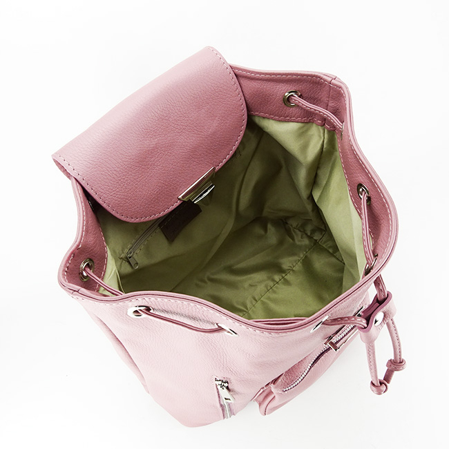 Rucsac dama din piele naturala B-9999 Made in Italy 122 Roz [7]