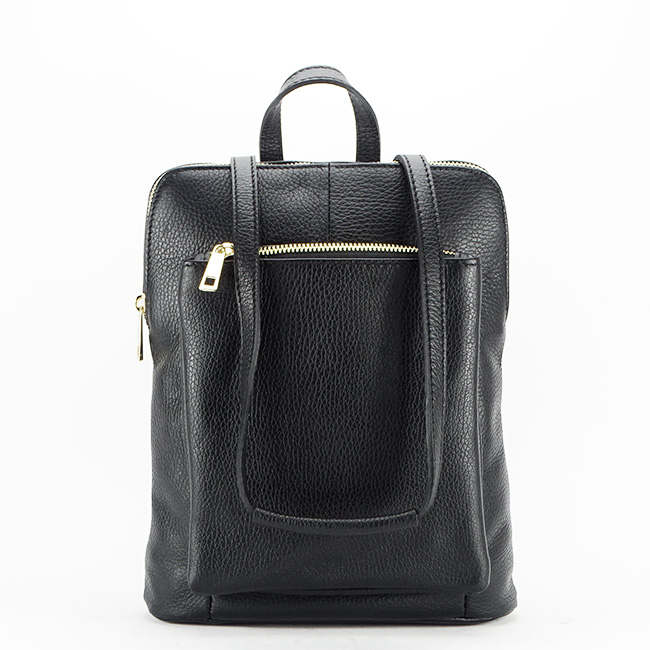 Rucsac convertibil in geanta din piele naturala B-1001 123 negru [4]