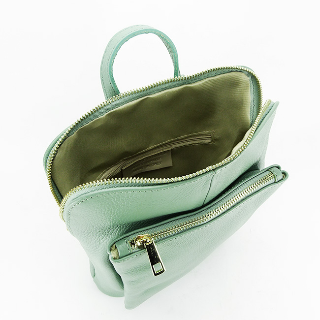 Rucsac dama din piele naturala Made in Italy B-1001 123 Verde [8]
