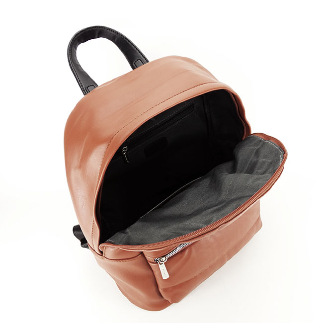 Rucsac dama cu aspect matlasat B-6608-3 18 Cognac [7]