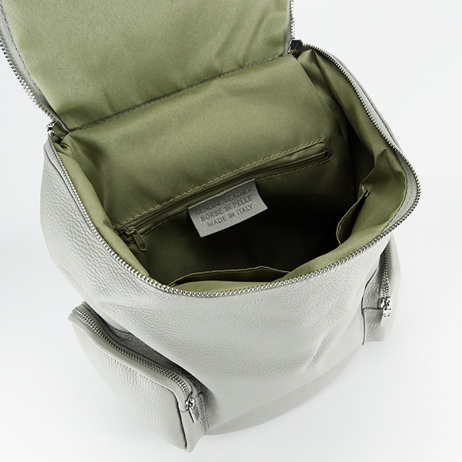 Rucsac din piele naturala Made in Italy B-8961 122 Gri [7]