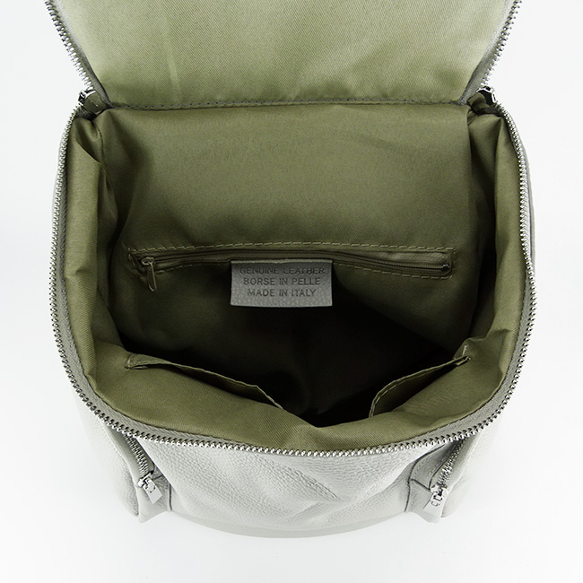 Rucsac din piele naturala Made in Italy B-8961 122 Gri [6]
