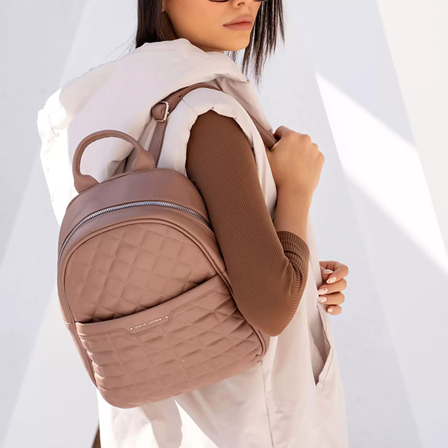 Rucsac David Jones cu imprimeu B-6824-2 119 Roz plamaniu [2]
