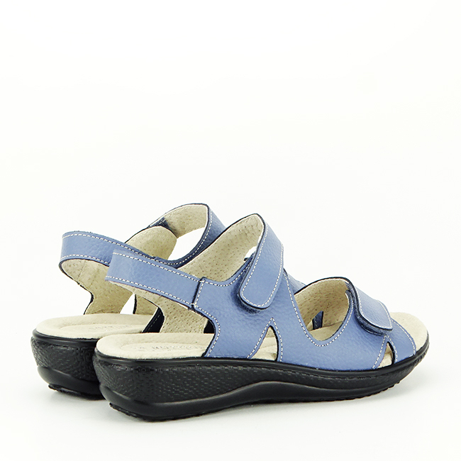 Sandale albastre din piele naturala DLNY7858 M4 [4]