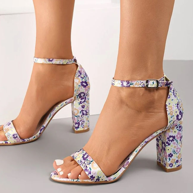 Sandale albe cu imprimeu floral 6816 -128 [2]
