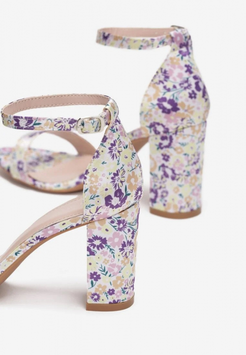 Sandale albe cu imprimeu floral 6816 -128 [6]