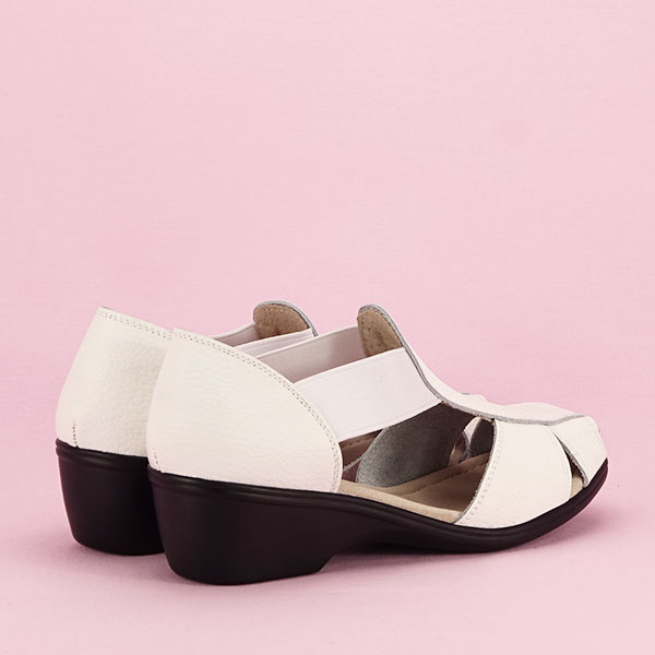 Sandale albe din piele naturala Calypso 127 [5]