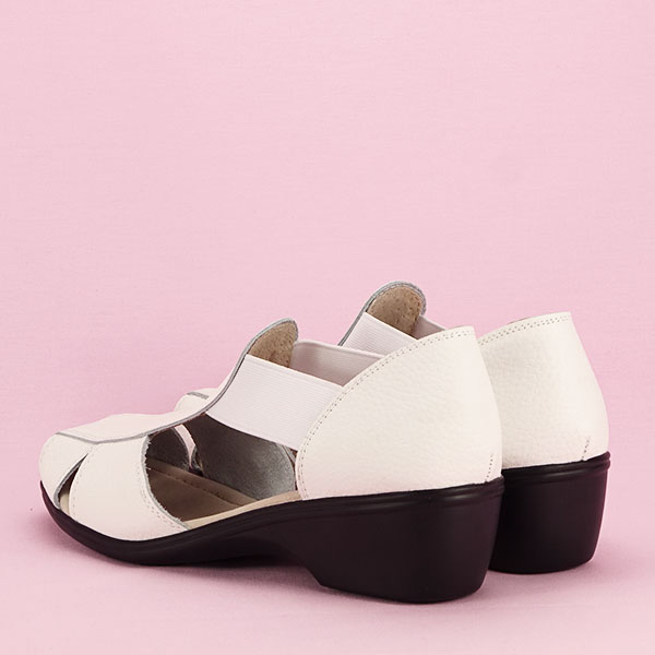Sandale albe din piele naturala Calypso 127 [4]