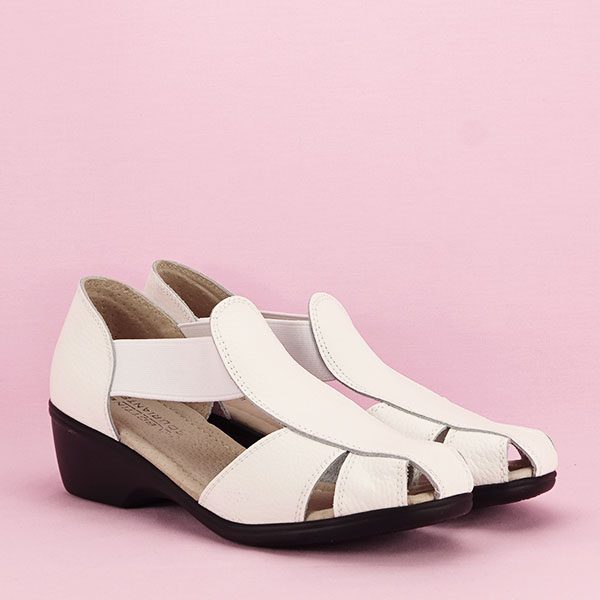 Sandale albe din piele naturala Calypso 127 [3]