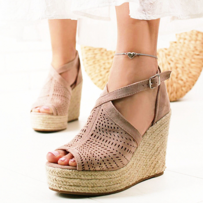 Sandale bej cu platforma Jasmine 130 [2]