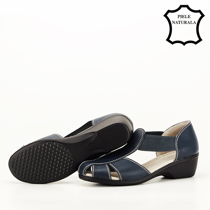 Sandale bleumarin din piele naturala Calypso 127 [6]