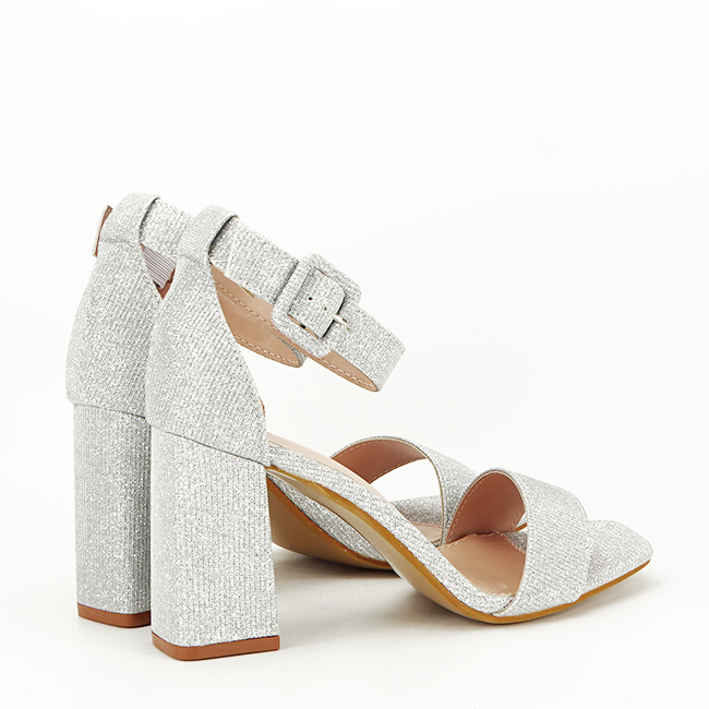 Sandale elegante argintii cu sclipici H8-279 125 [6]