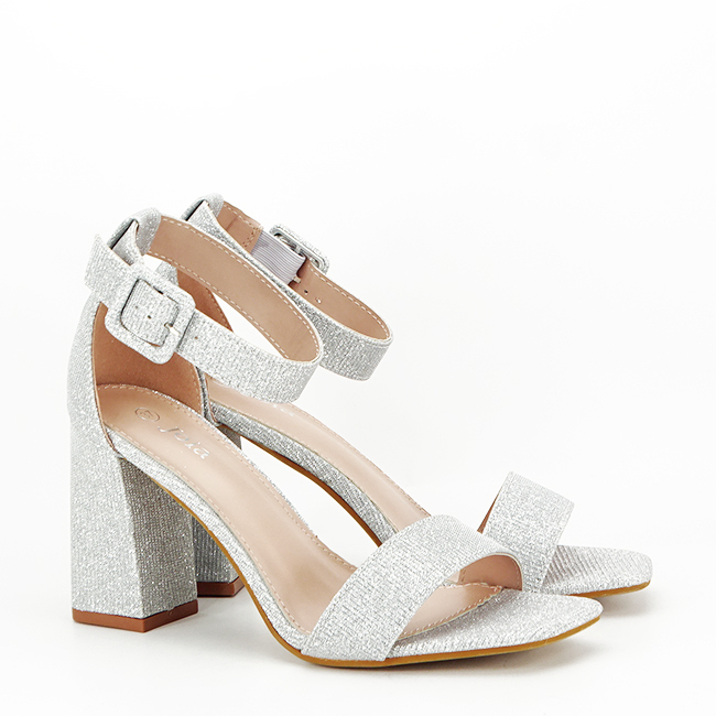 Sandale elegante argintii cu sclipici H8-279 125 [3]