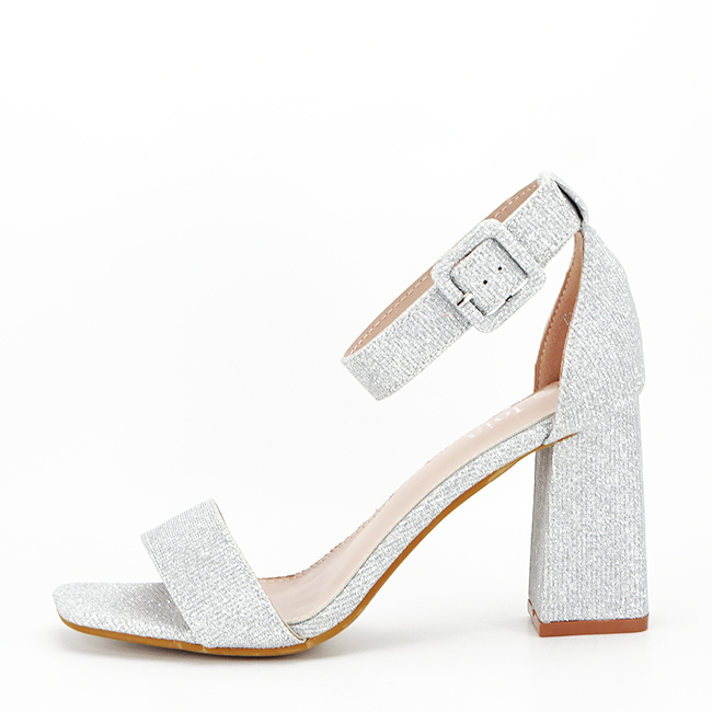 Sandale elegante argintii cu sclipici H8-279 125 [2]