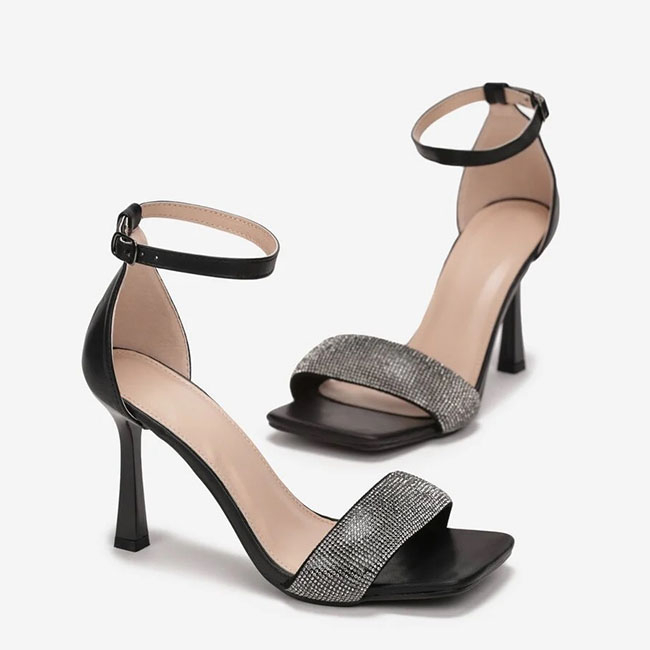 Sandale negre cu toc BL6395-SD 127 [6]