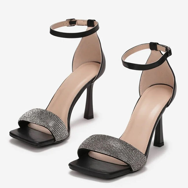 Sandale negre cu toc BL6395-SD 127 [5]