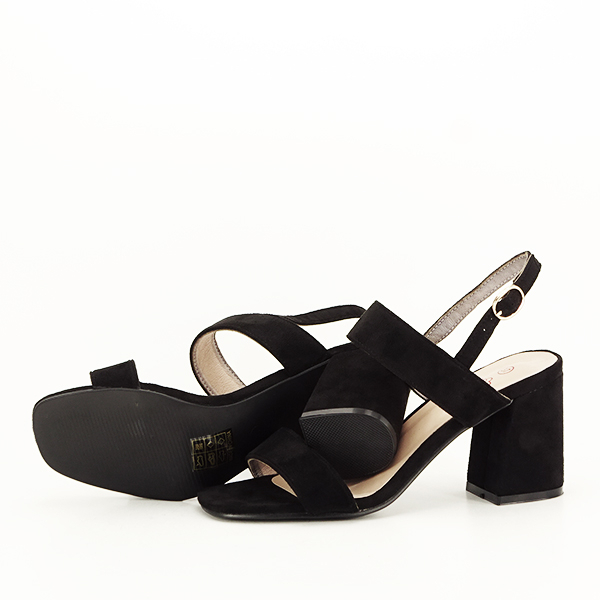 Sandale negre cu toc comod Erika 130 [8]