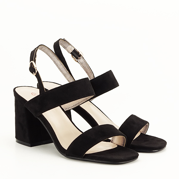 Sandale negre cu toc comod Erika 130 [3]