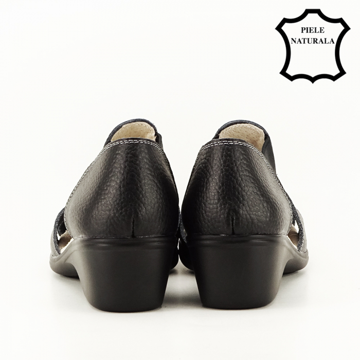 Sandale negre din piele naturala Calypso 127 [5]