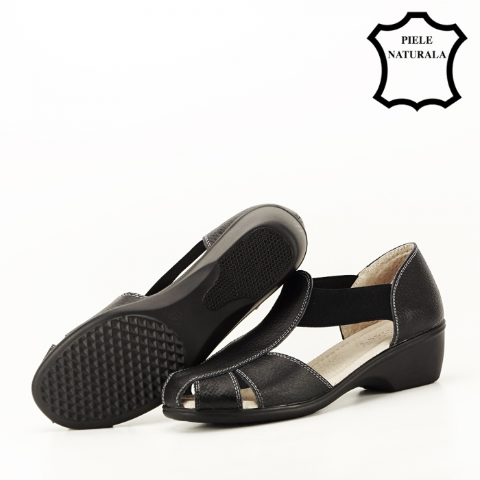 Sandale negre din piele naturala Calypso 127 [7]