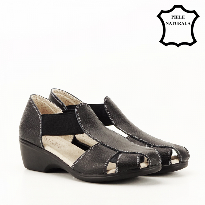 Sandale negre din piele naturala Calypso 127 [8]